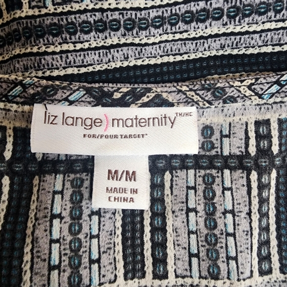 Liz Lange Maternity Gray & Blue Tunic Top (M) - Picture 5 of 5